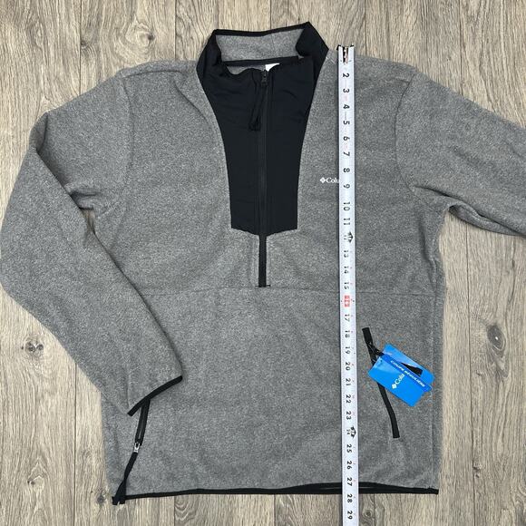 Columbia 1/2 Fleece Sweater Size Medium Mens Grey Sequoia Grove $60 - Picture 2 of 13